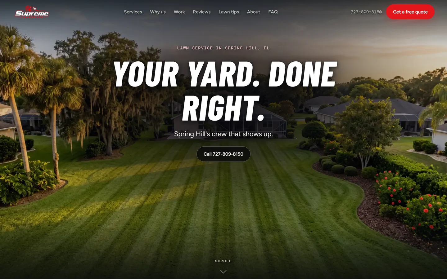 Supreme Landscape homepage