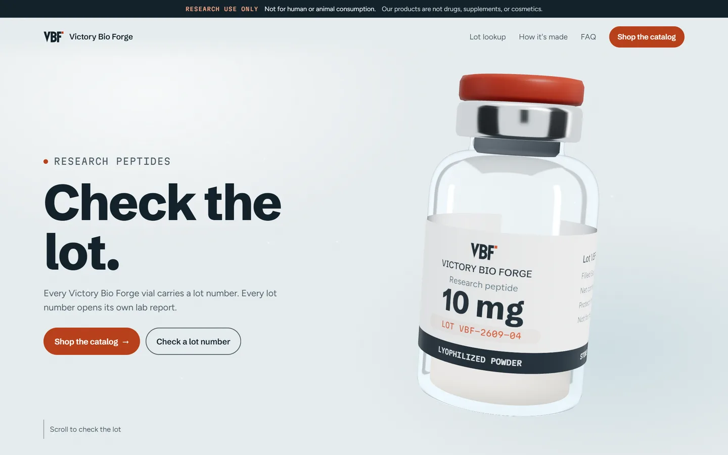 Victory Bio Forge homepage